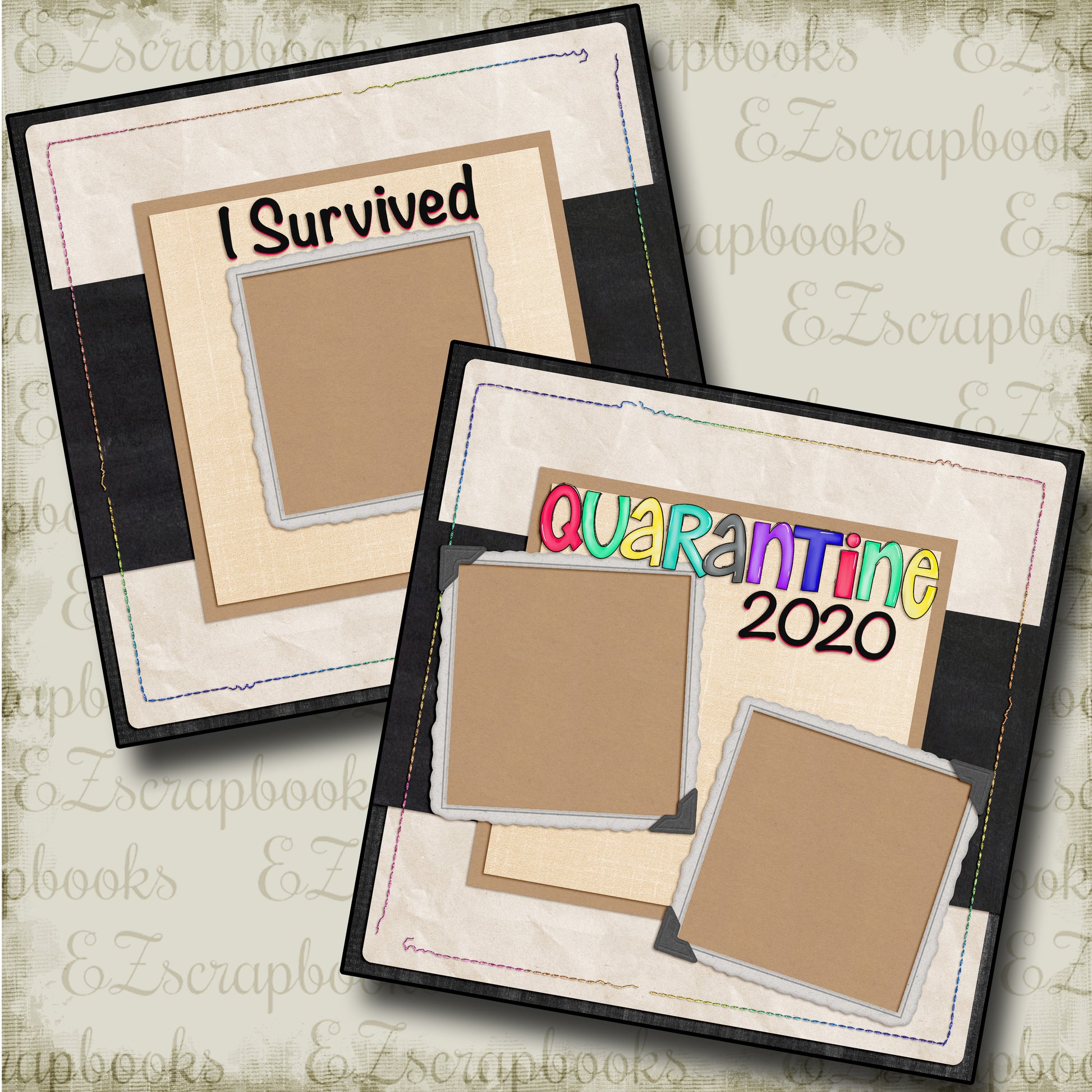 I Survived Quarantine 2020 - 4712 - EZscrapbooks Scrapbook Layouts covid, Quarantine-Corona