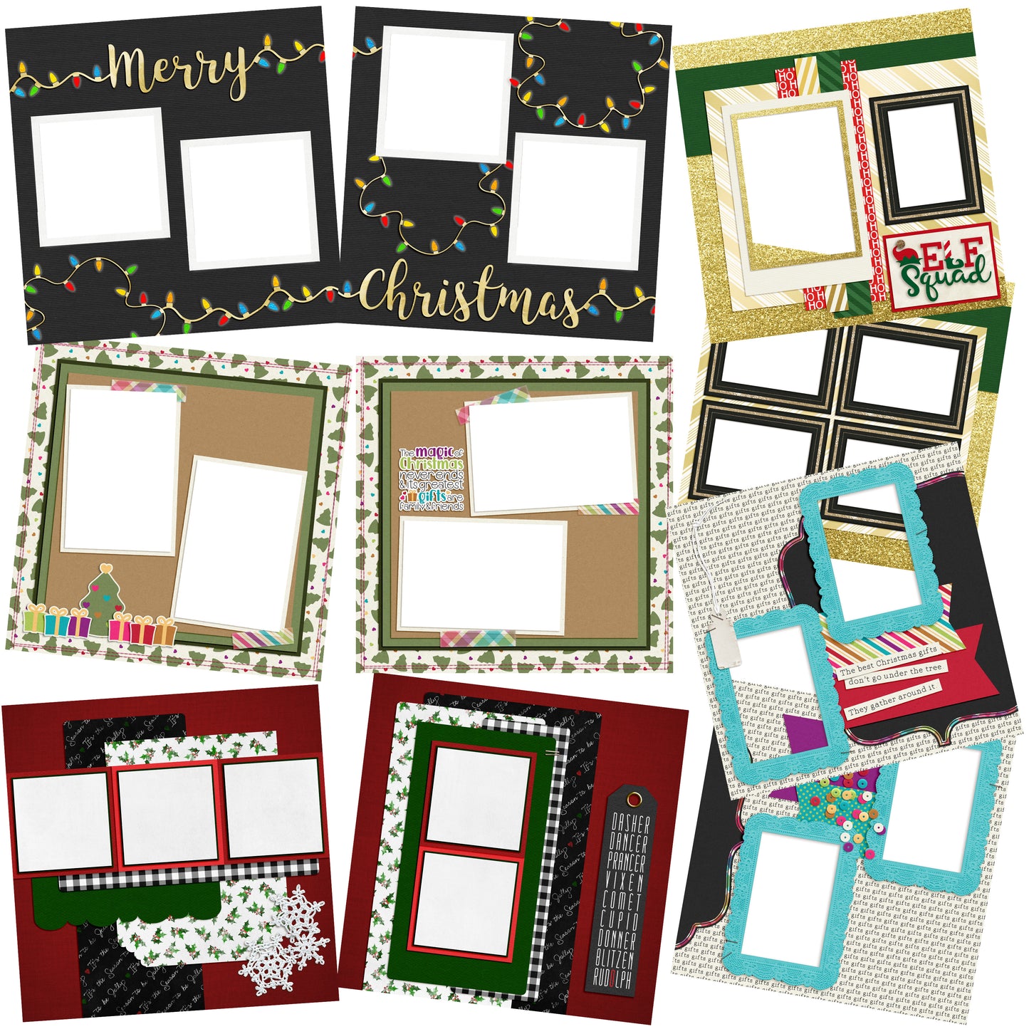 Best Christmas EZ Quick Pages -  Digital Bundle - 10 Digital Scrapbook Pages - INSTANT DOWNLOAD