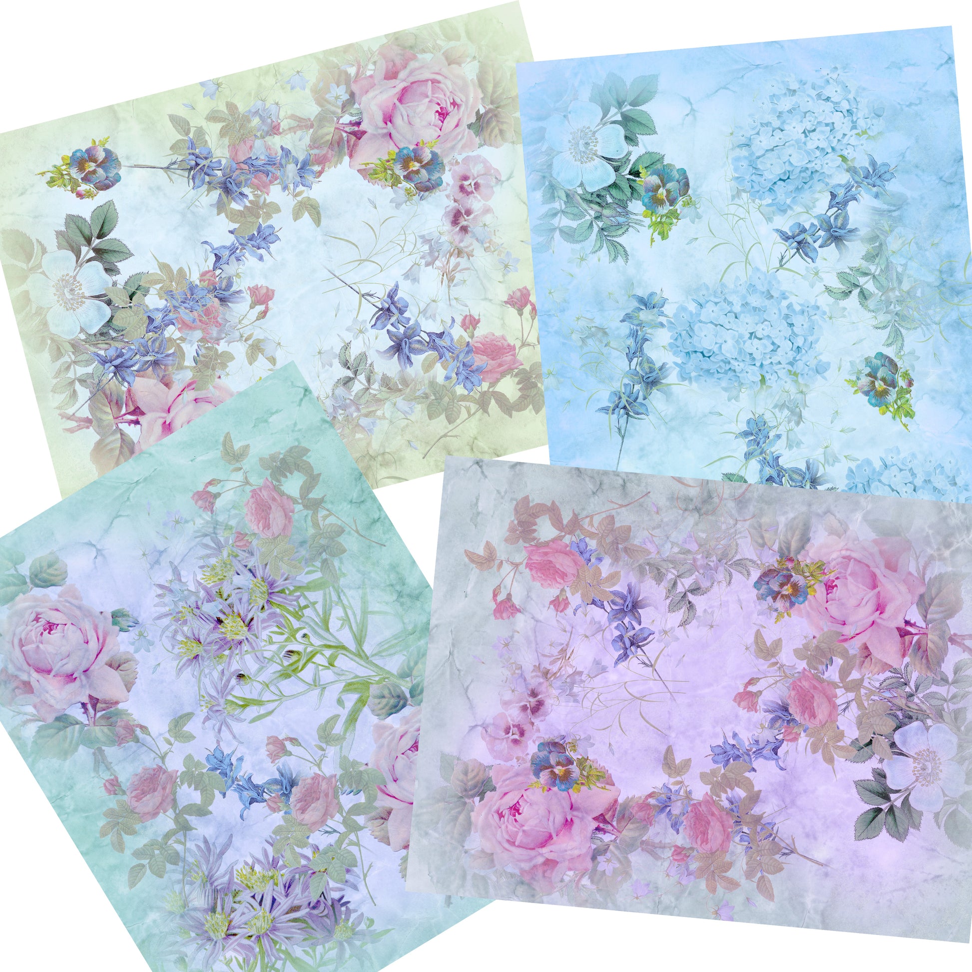 Floral Paper Journal Paper Pack - 7032 - EZscrapbooks Scrapbook Layouts Journals