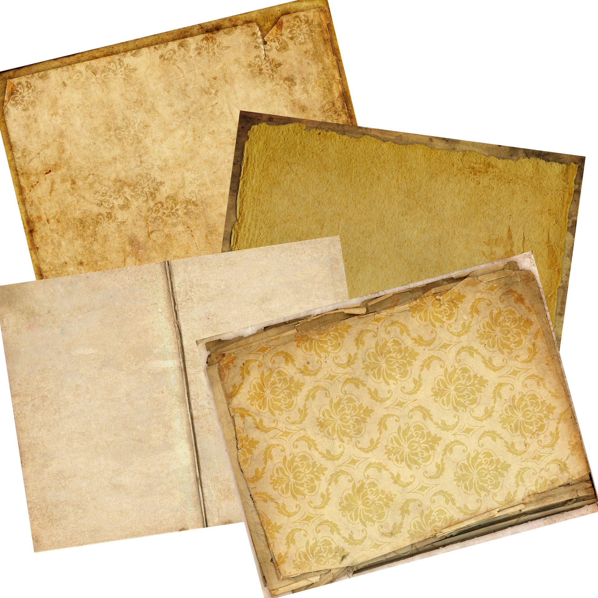 Tattered Journal Paper Pack - 7070 - EZscrapbooks Scrapbook Layouts Journals