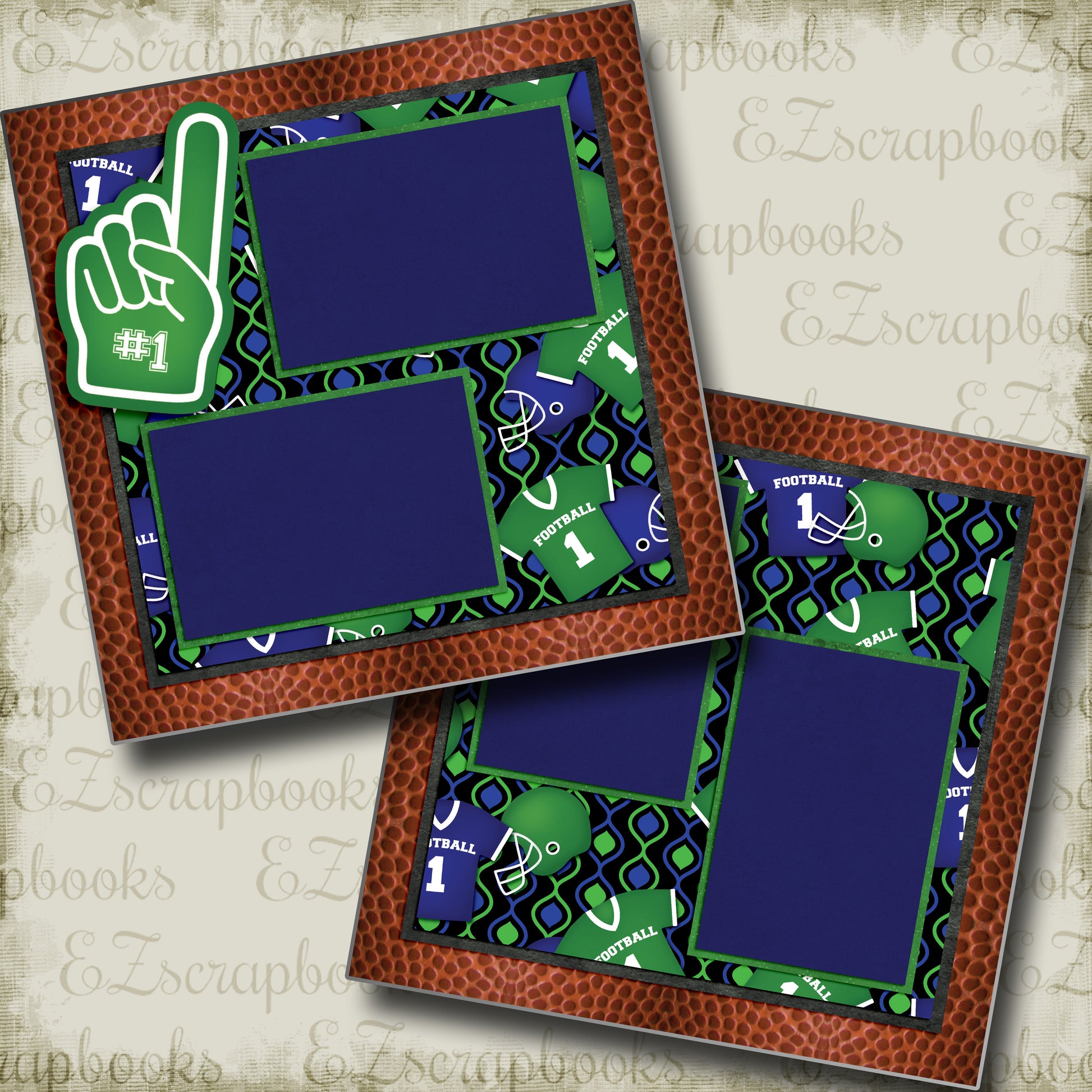 Game Night - 5274 - EZscrapbooks Scrapbook Layouts football, Sports