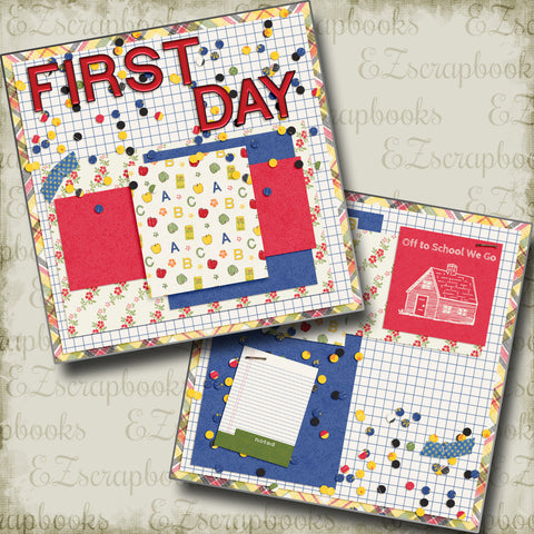 First Day NPM - School - 4987 - EZscrapbooks Scrapbook Layouts School