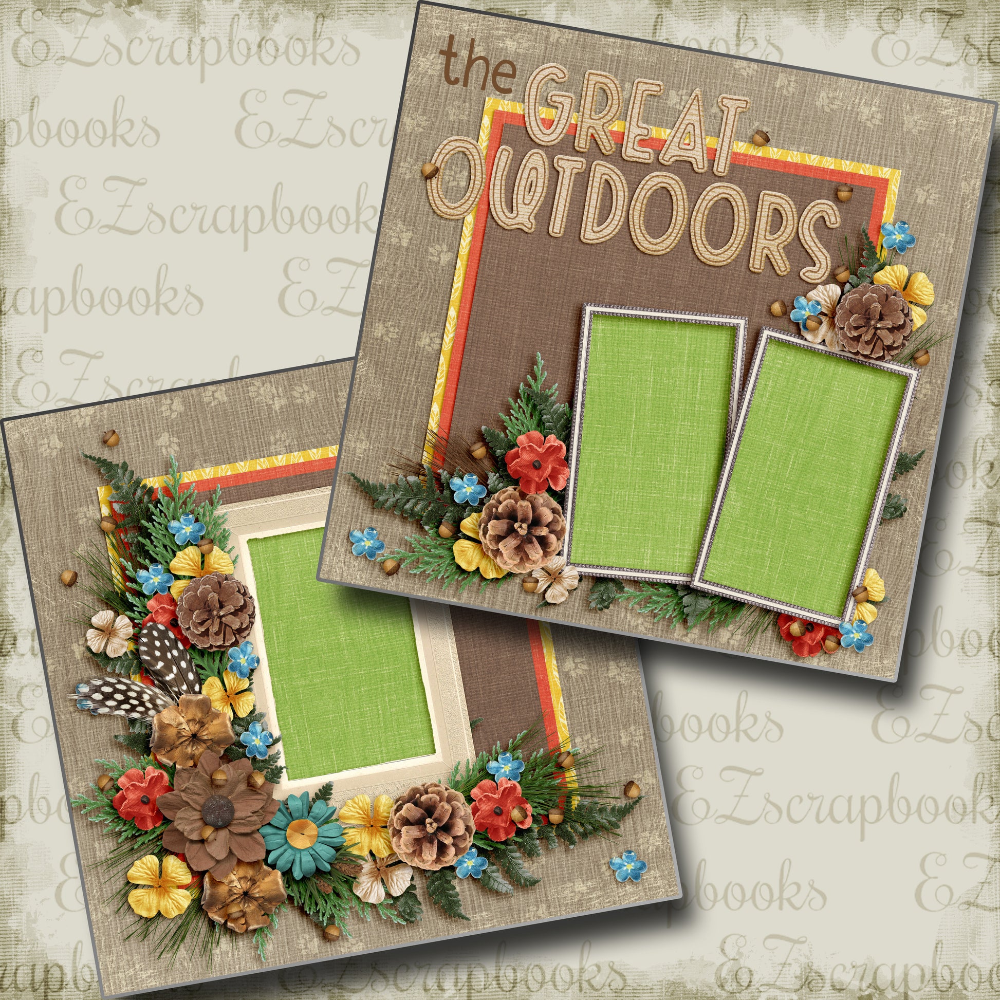 The Great Outdoors - 4960 - EZscrapbooks Scrapbook Layouts Camping - Hiking