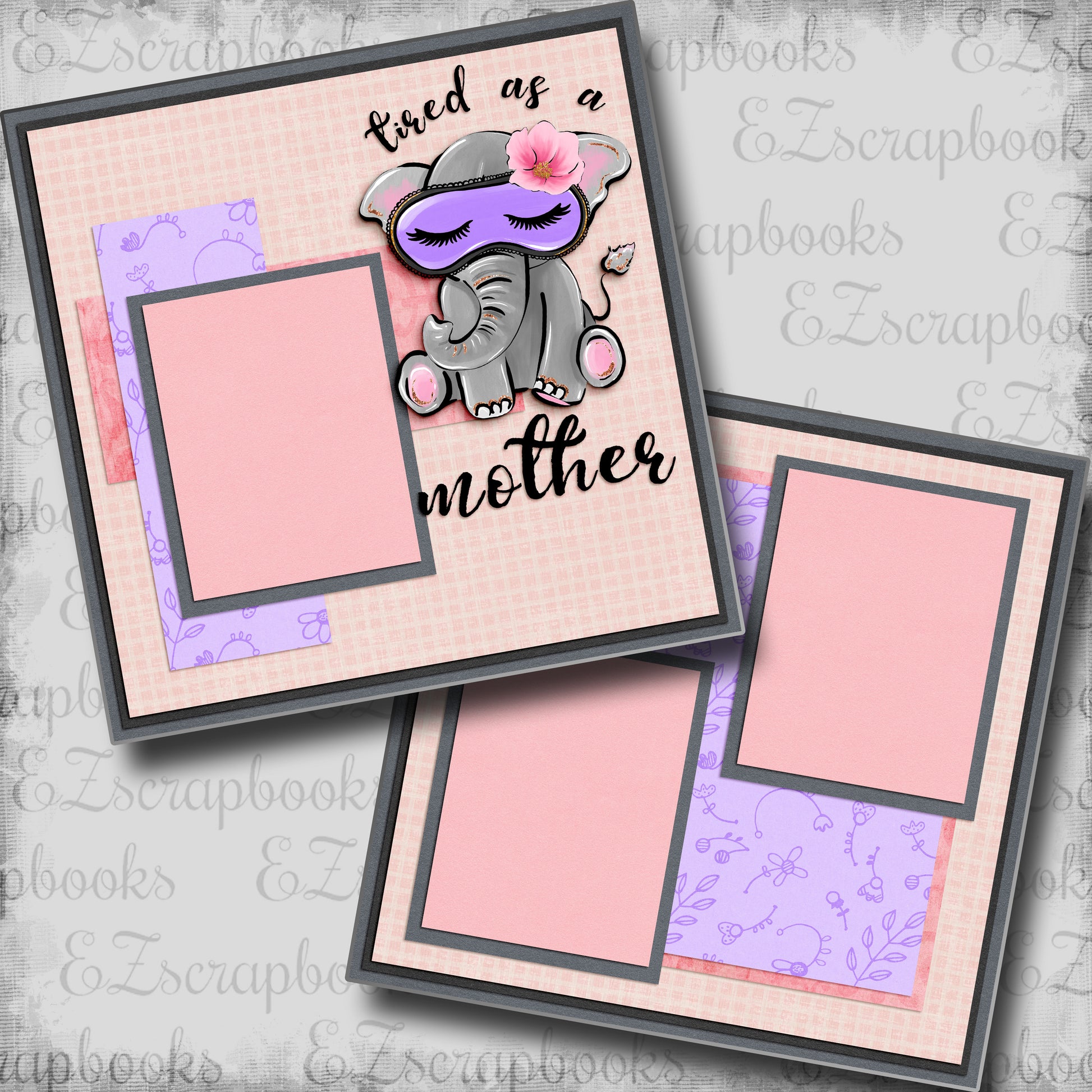 Tired as a Mother - 5342 - EZscrapbooks Scrapbook Layouts Baby - Toddler, mom, Mother