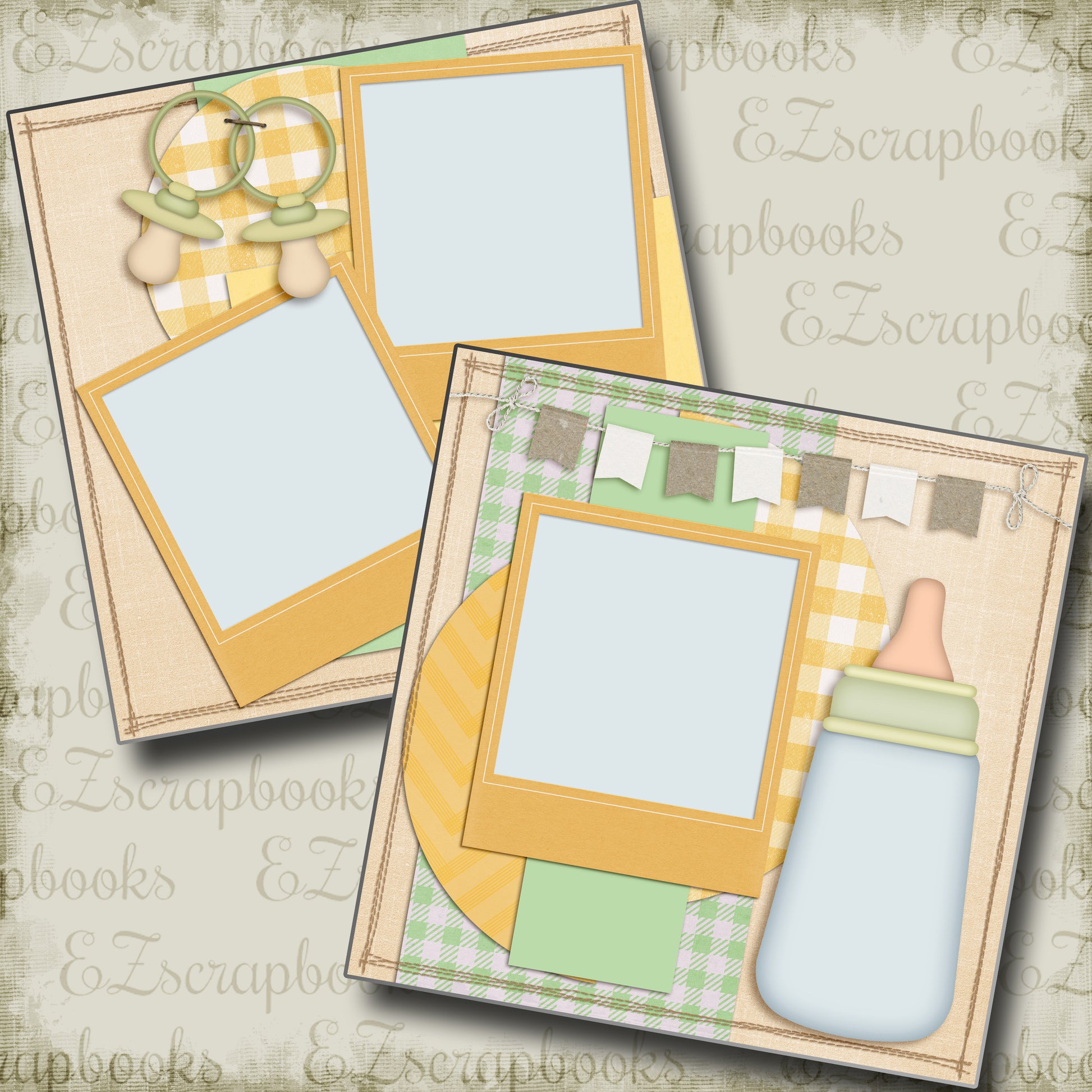 Baby Bottle - 4206 - EZscrapbooks Scrapbook Layouts Baby - Toddler