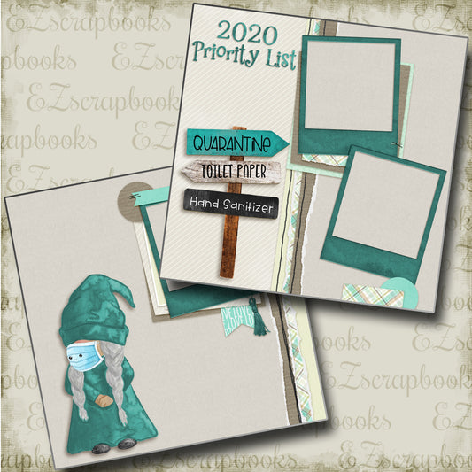 2020 Priority List - 4714 - EZscrapbooks Scrapbook Layouts covid, Quarantine-Corona