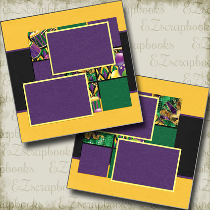 Purple Green & Gold - 5318 - EZscrapbooks Scrapbook Layouts New Orleans - Mardi Gras