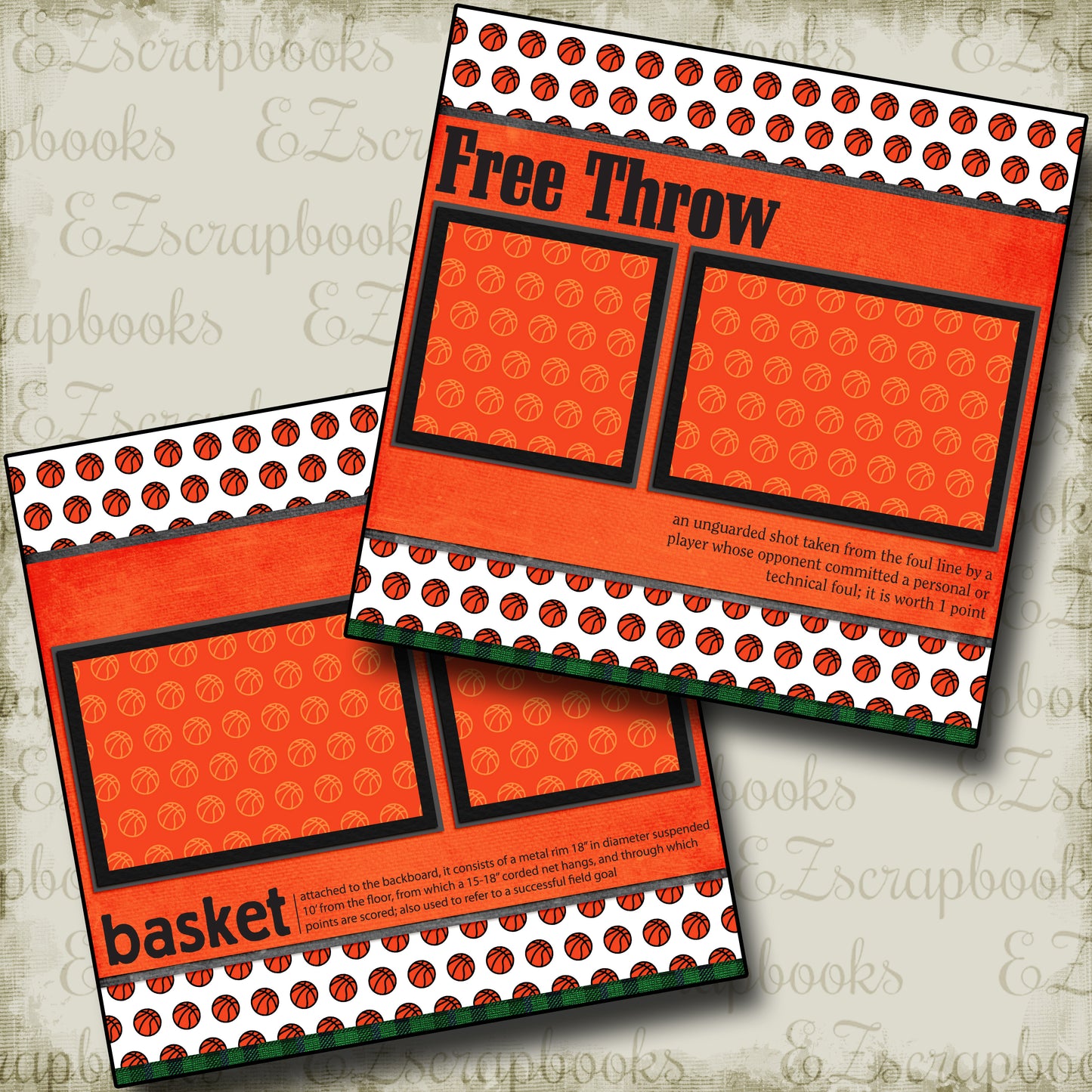 Free Throw - 3696 - EZscrapbooks Scrapbook Layouts basketball, Sports