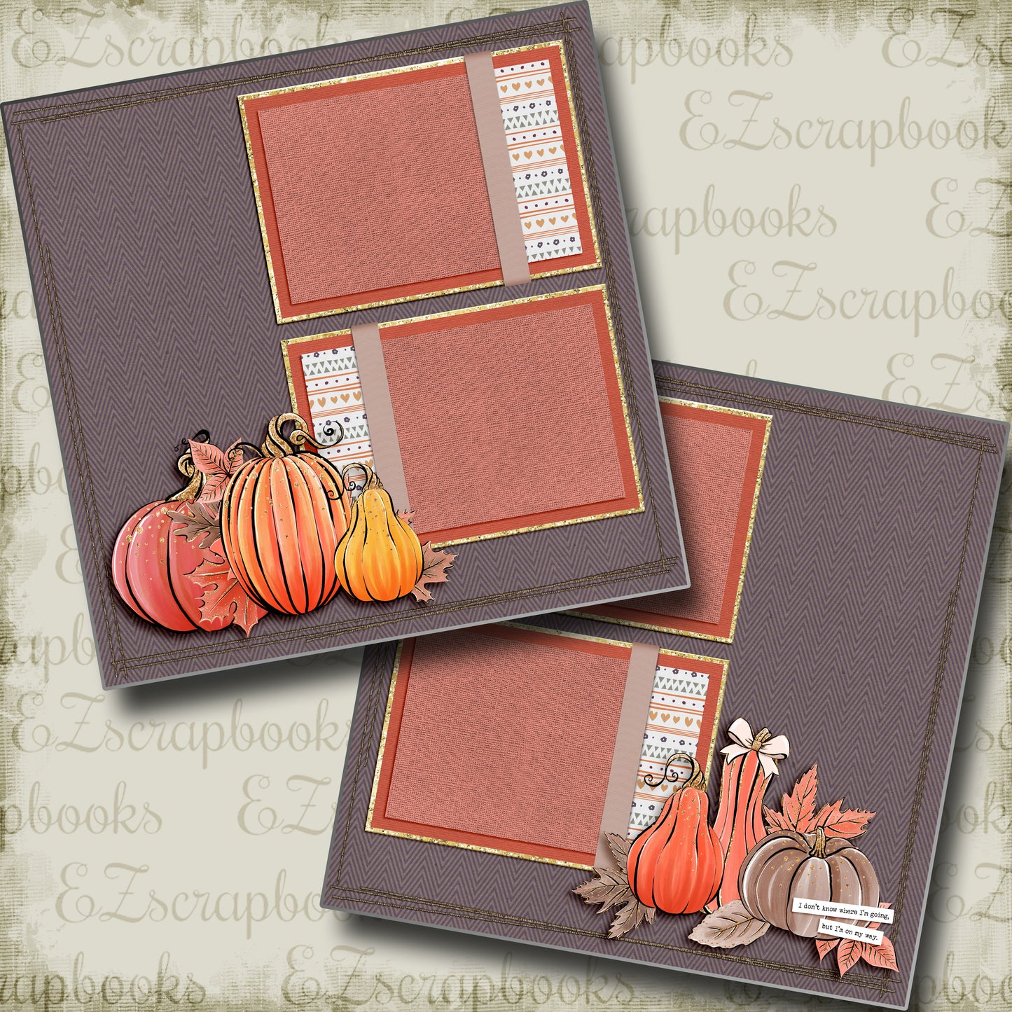 Fall Pumpkins - 5058 - EZscrapbooks Scrapbook Layouts Fall - Autumn