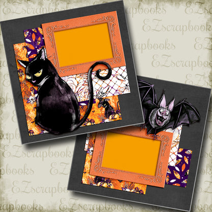 Black Cats & Bats - 5010 - EZscrapbooks Scrapbook Layouts Halloween