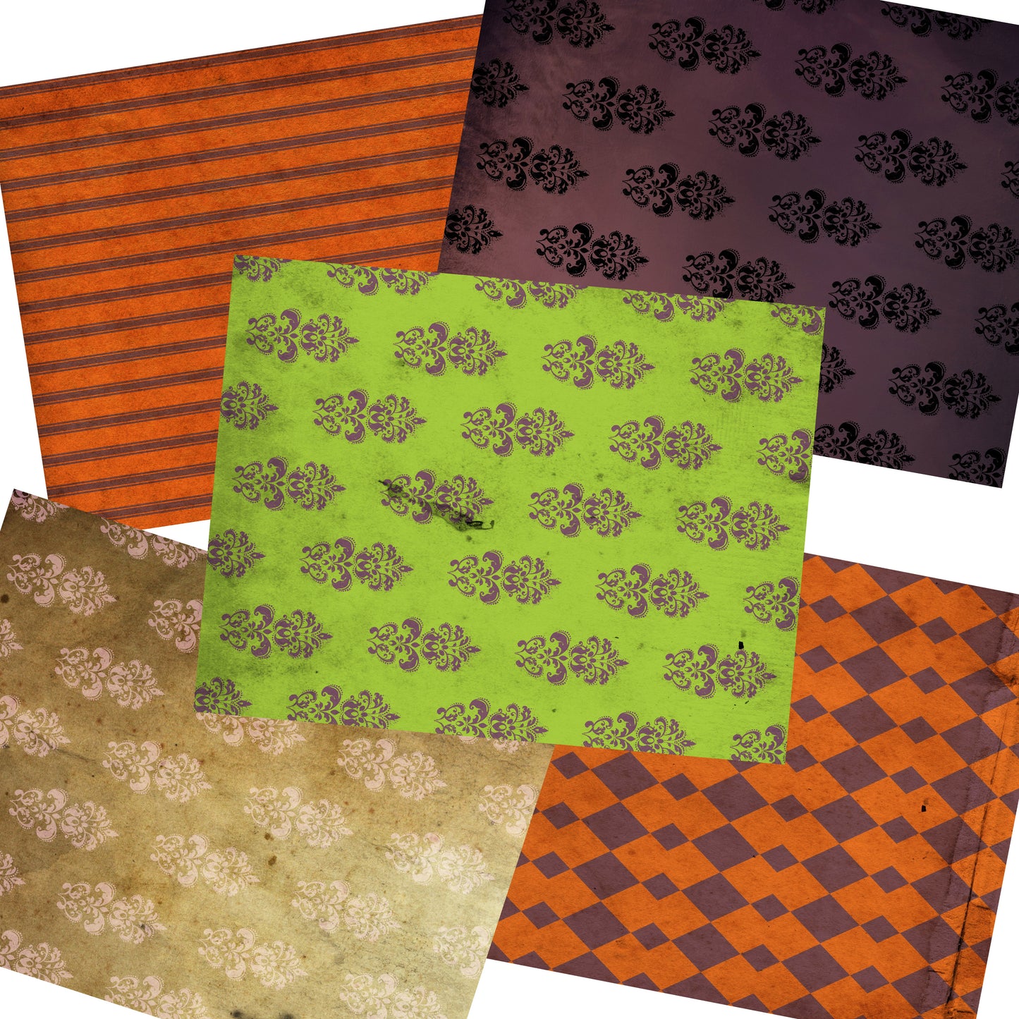 Grunge Halloween Journal Paper Pack - 7059 - EZscrapbooks Scrapbook Layouts Journals