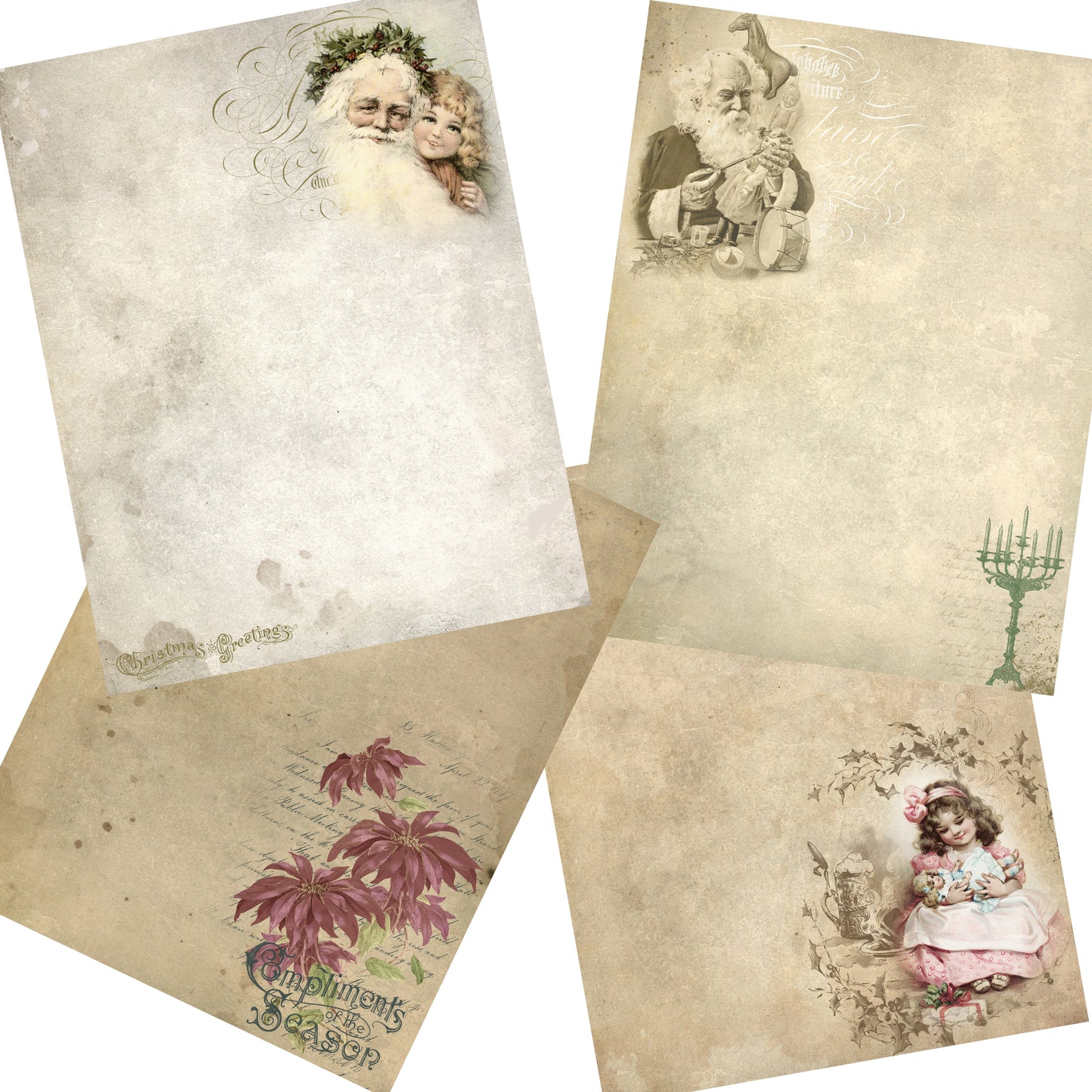 Shabby Christmas Journal Paper Pack - 7045 - EZscrapbooks Scrapbook Layouts Journals