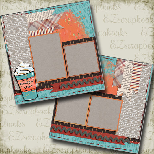 Pumpkin Spice Latte - 5070 - EZscrapbooks Scrapbook Layouts Fall - Autumn, Thanksgiving