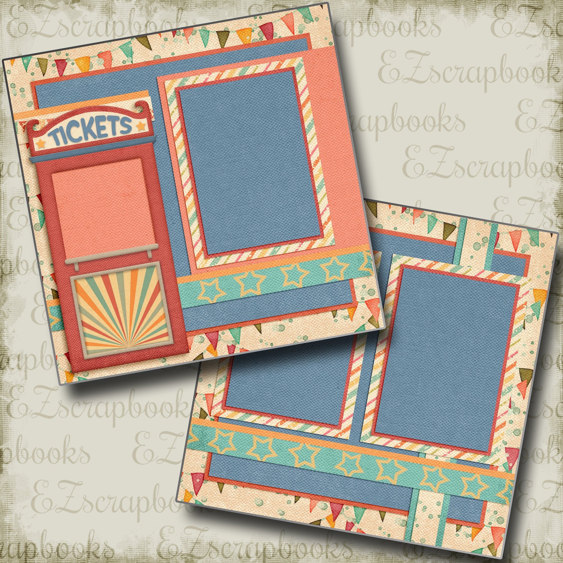 Get Your Tickets - 4532 - EZscrapbooks Scrapbook Layouts circus