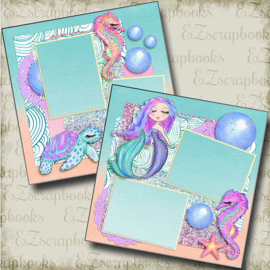 Shimmery Sea Life - 4850 - EZscrapbooks Scrapbook Layouts Beach - Tropical, Swimming - Pool