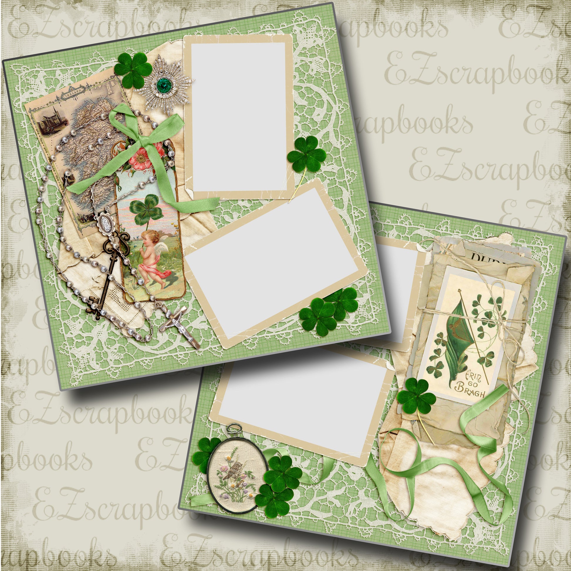 Irish Love - 4516 - EZscrapbooks Scrapbook Layouts Heritage, travel