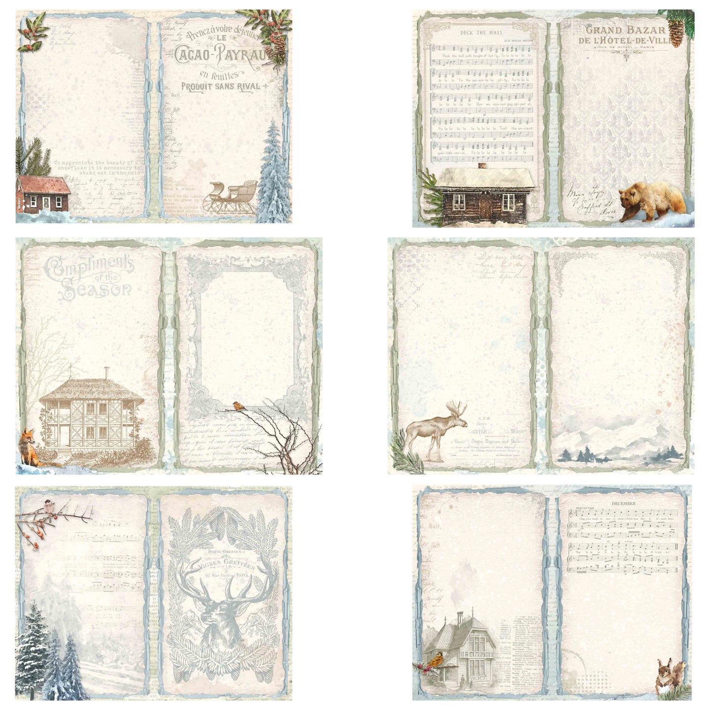 Winter Cottage Journal Pages - 7607