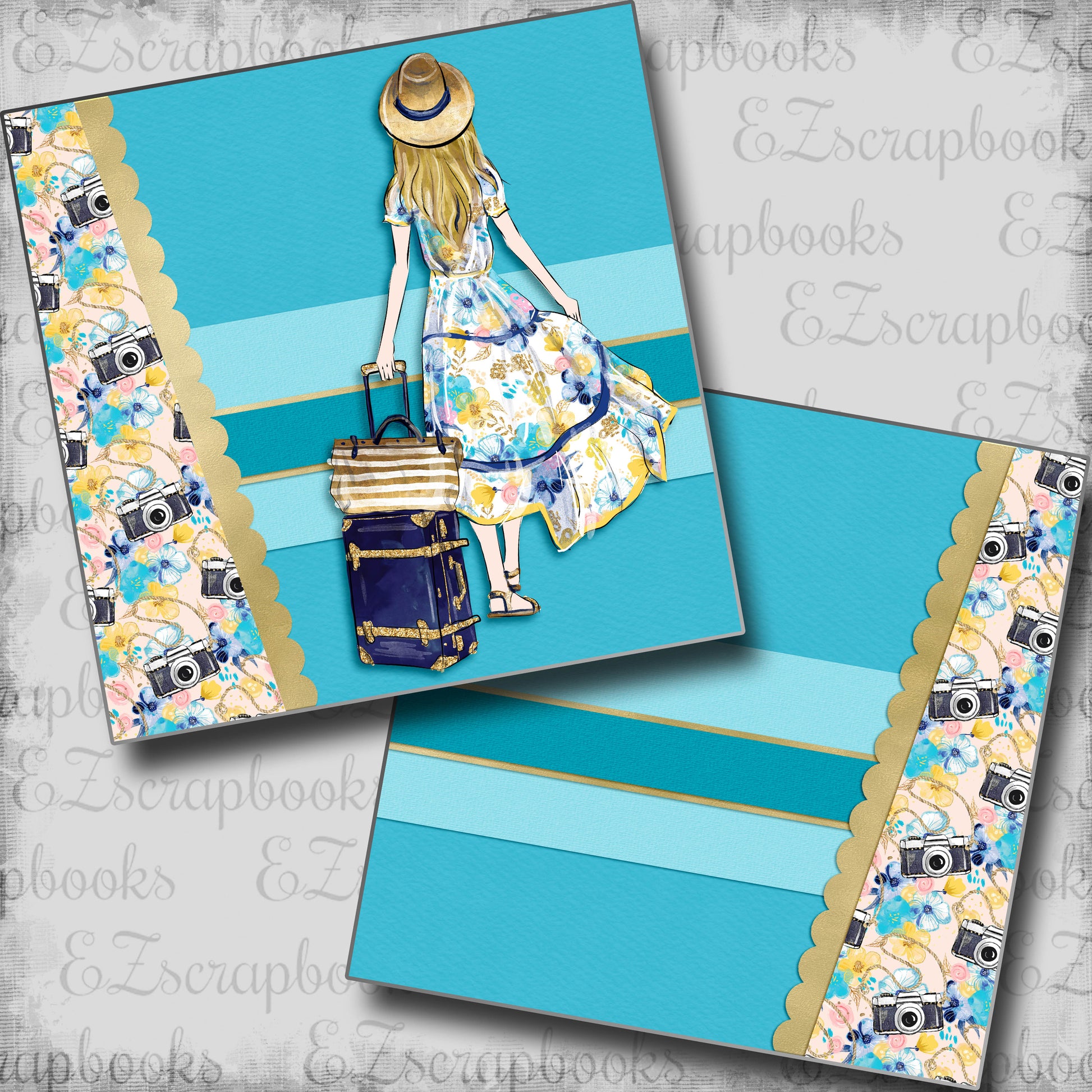 Escape Girl Blonde NPM - 5463 - EZscrapbooks Scrapbook Layouts Beach - Tropical, cruise, Vacation