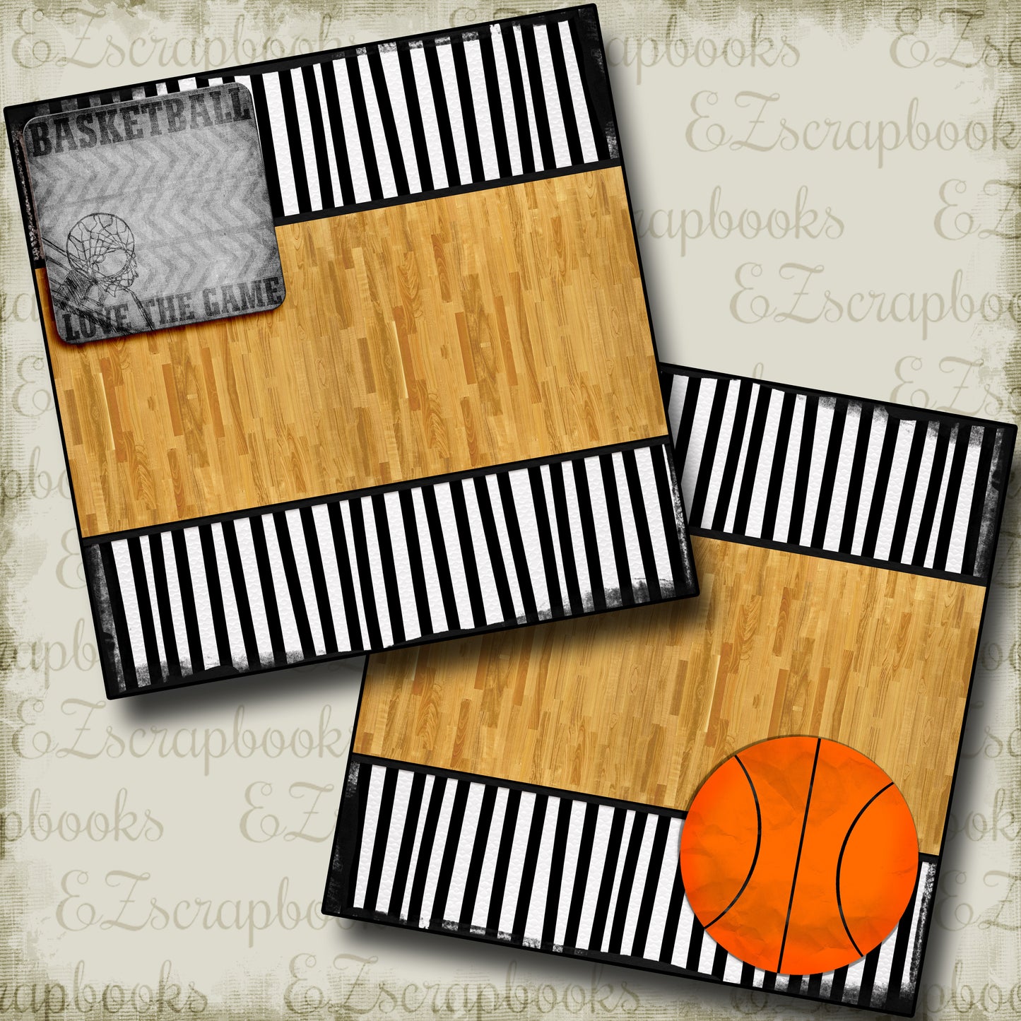 Love The Game NPM - 3695 - EZscrapbooks Scrapbook Layouts basketball, Sports