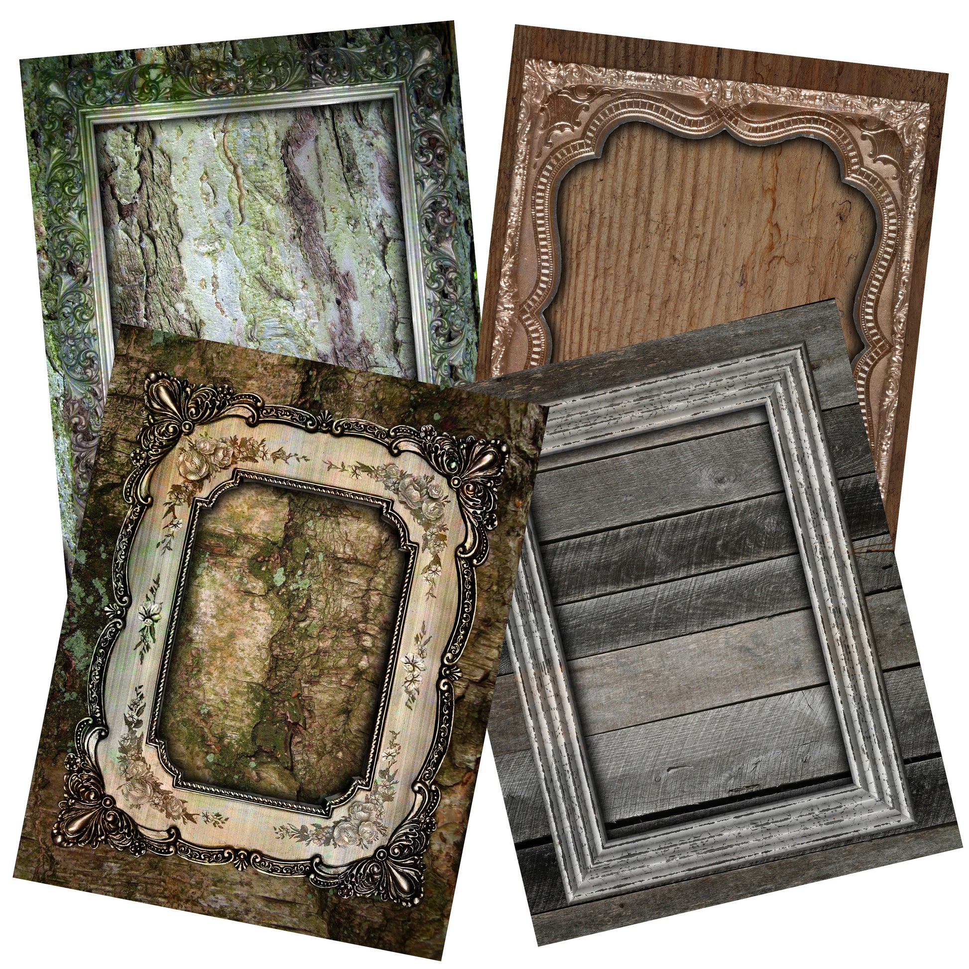 Wood & Frames Journal Paper Pack - 7076 - EZscrapbooks Scrapbook Layouts Journals