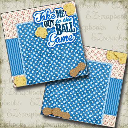 Take Me Out to the Ball Game Blue NPM - 3229 - EZscrapbooks Scrapbook Layouts baseball, Sports