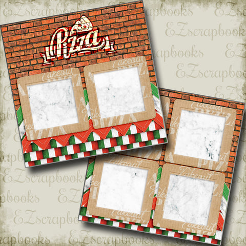 Brick Wall- Pizza - 5310 - EZscrapbooks Scrapbook Layouts Foods, pizza
