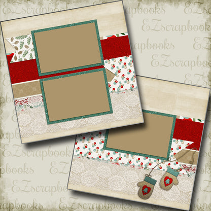 Winter Mittens - 5162 - EZscrapbooks Scrapbook Layouts Christmas, Snow, Winter