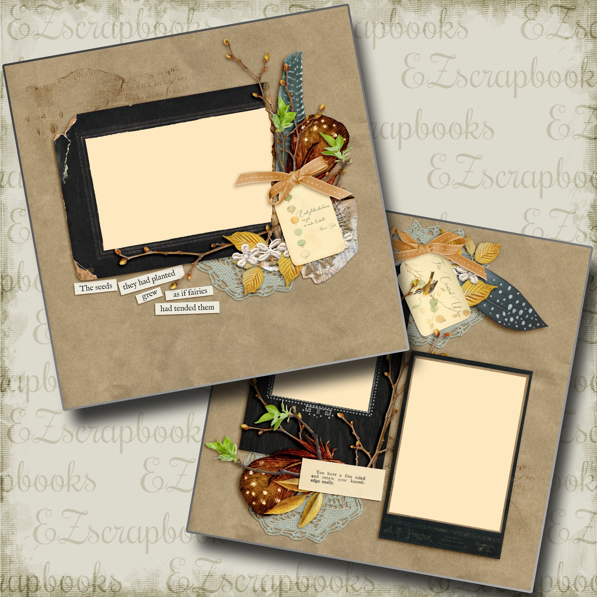 Birds - 4552 - EZscrapbooks Scrapbook Layouts Other, Spring - Easter