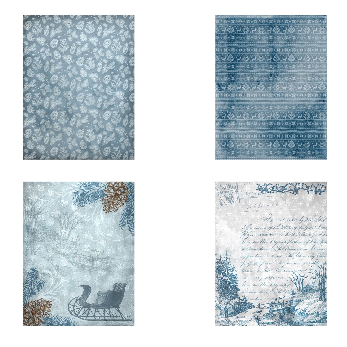 Vintage Winter Paper Pack - 7614