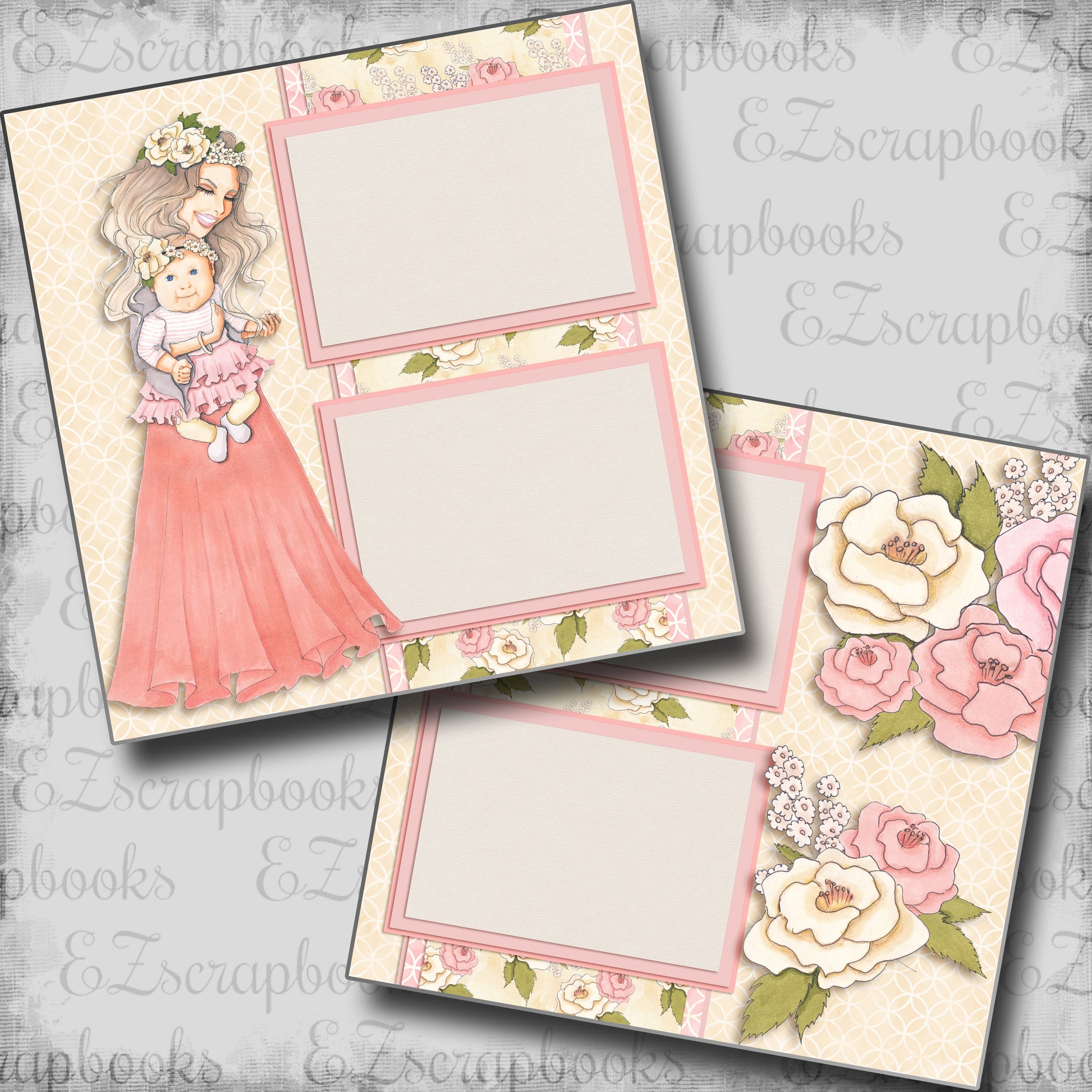 Mother & Baby - 5424 - EZscrapbooks Scrapbook Layouts Baby, Mother