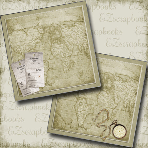 Vintage Travel 2 NPM - 3703 - EZscrapbooks Scrapbook Layouts travel, Vacation