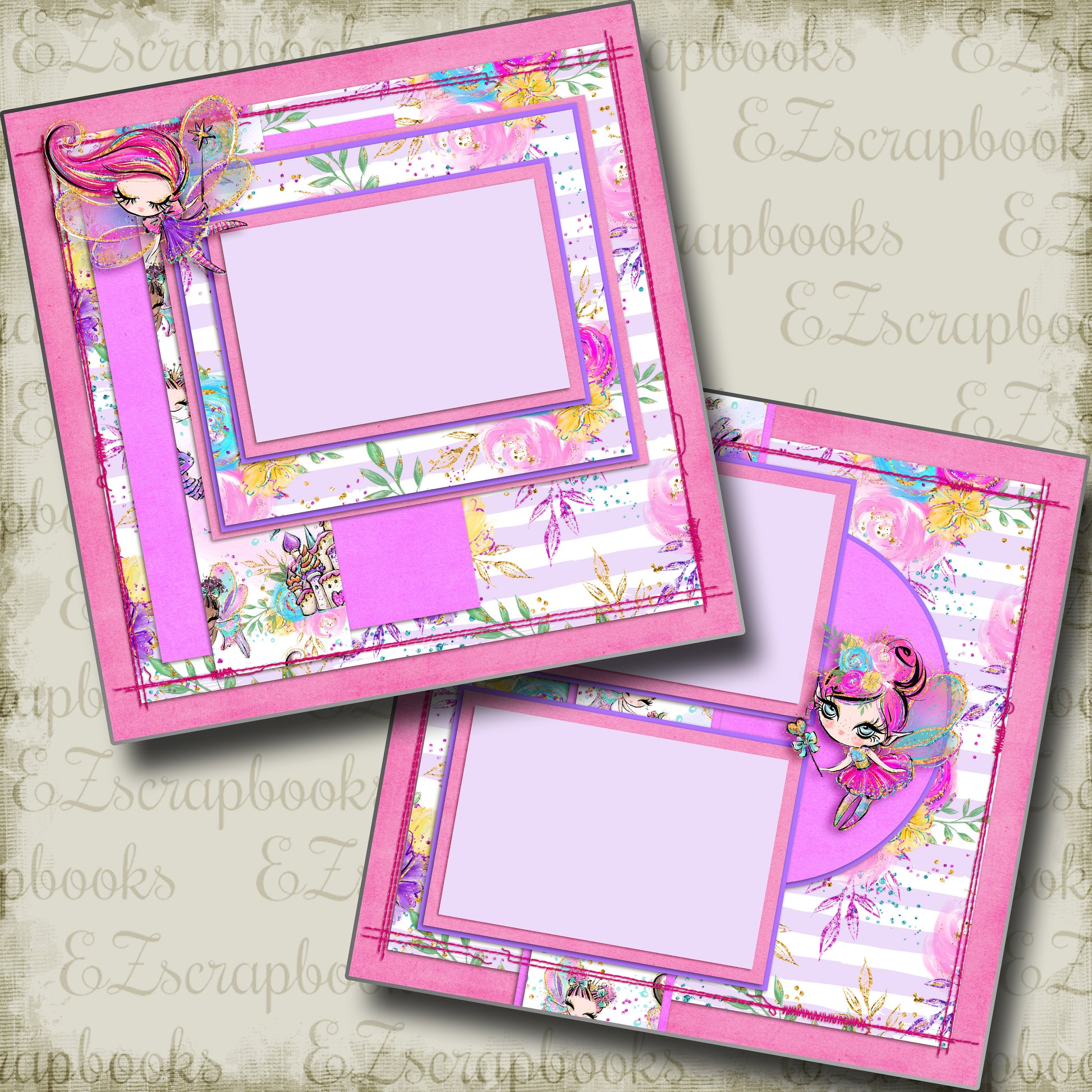 Fairy Princesses - 5040 - EZscrapbooks Scrapbook Layouts Girls, Other