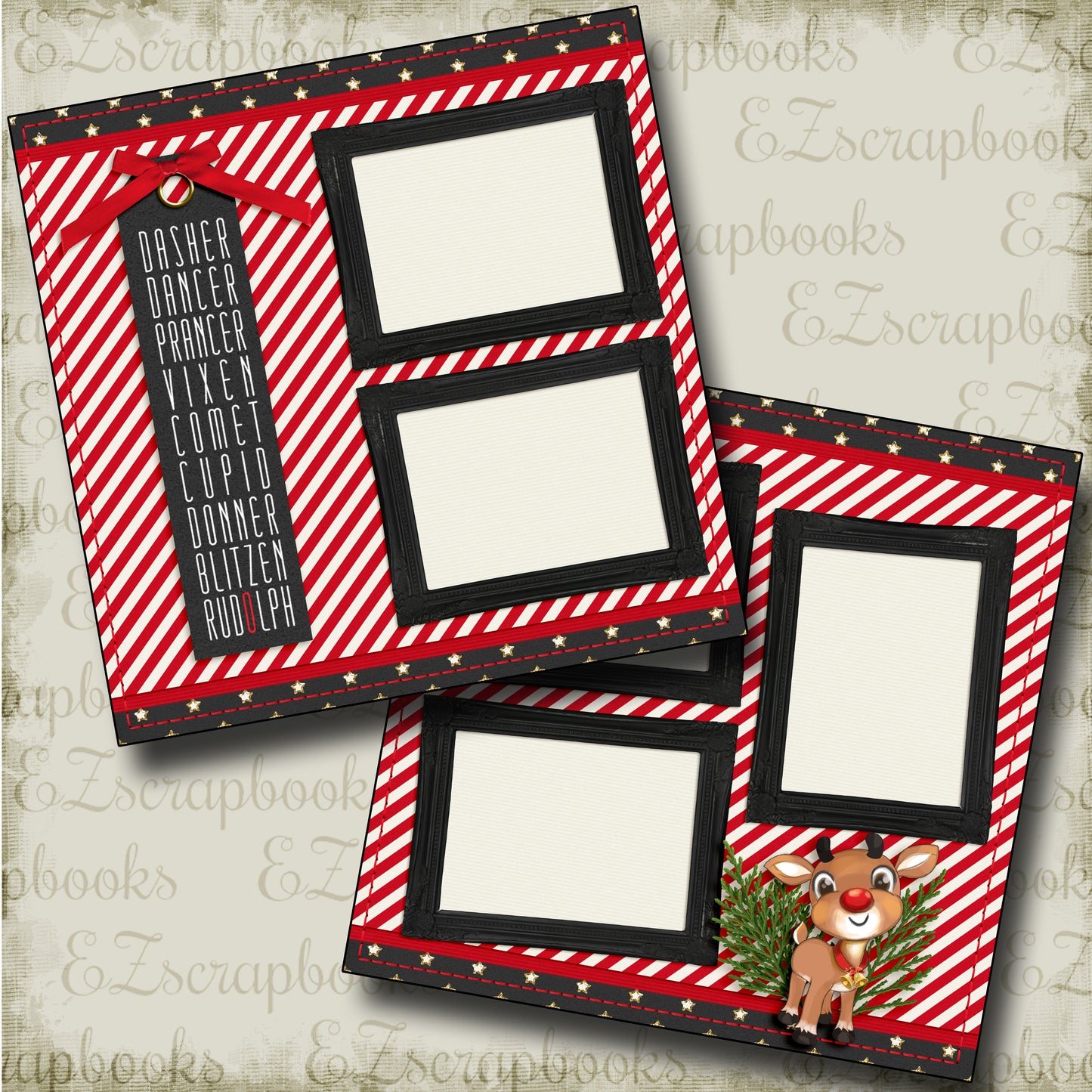 Rudolph - 4432 - EZscrapbooks Scrapbook Layouts Christmas