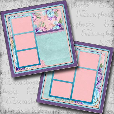Little Miss - 5400 - EZscrapbooks Scrapbook Layouts Floral, Girls