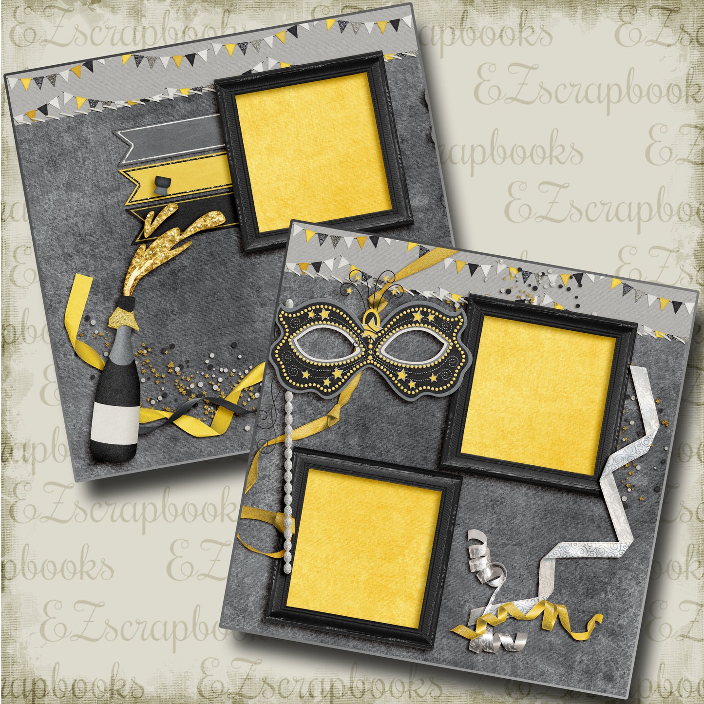New Year's Party - 4452 - EZscrapbooks Scrapbook Layouts New Year's