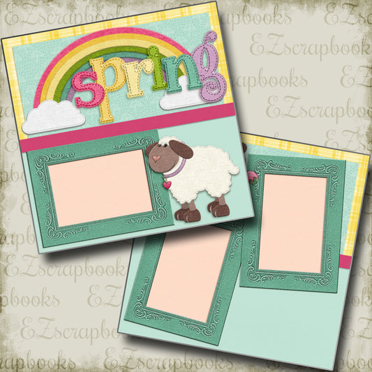 Spring Lambs - 5248 - EZscrapbooks Scrapbook Layouts Spring, Spring - Easter