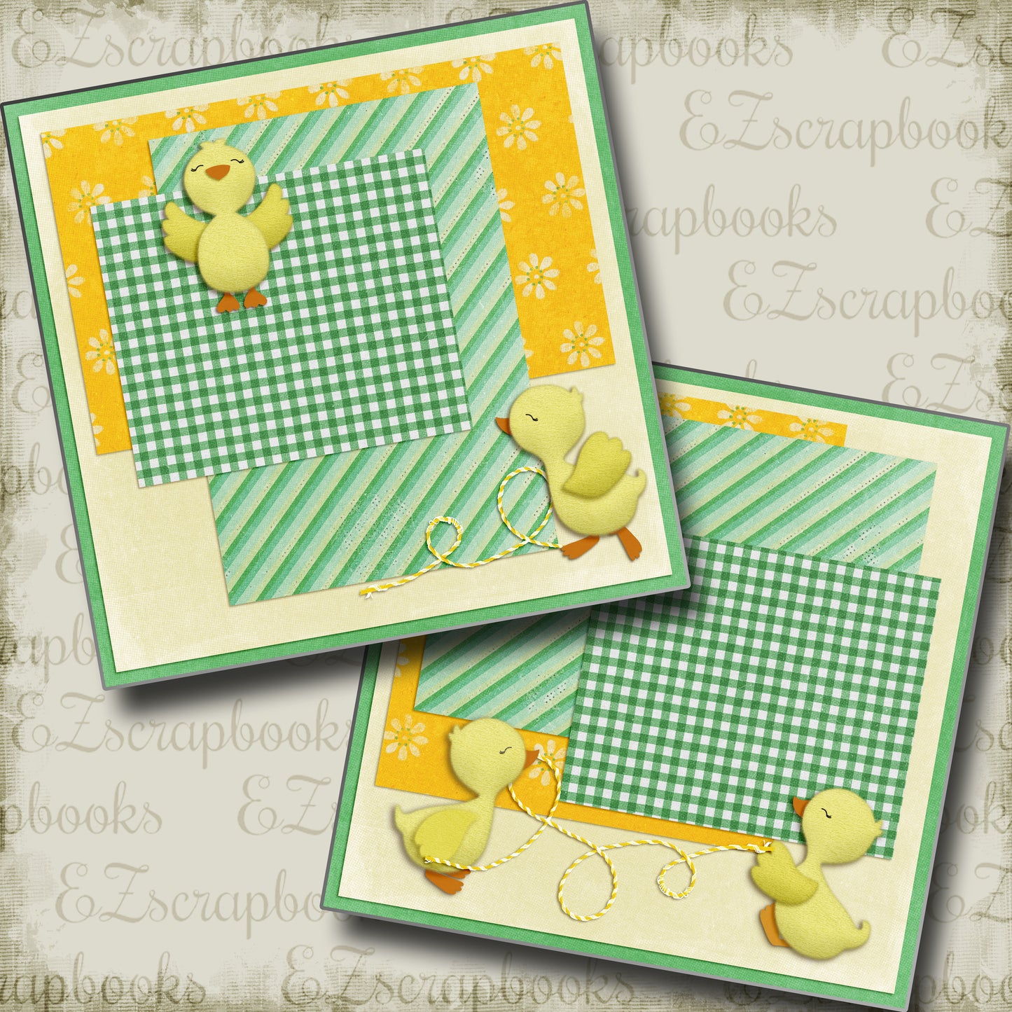 Duckies at Play NPM - 5253 - EZscrapbooks Scrapbook Layouts Baby - Toddler, Spring - Easter