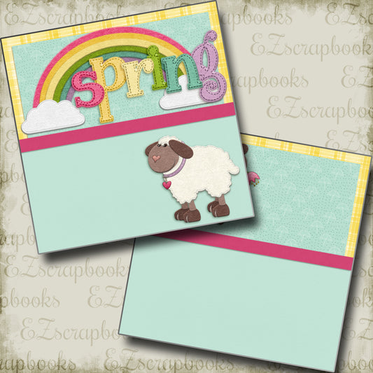 Spring Lambs NPM - 5249 - EZscrapbooks Scrapbook Layouts Spring, Spring - Easter