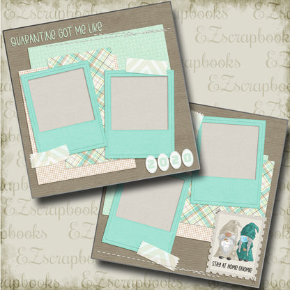 Stay Home Gnomie - 4704 - EZscrapbooks Scrapbook Layouts covid, Quarantine-Corona