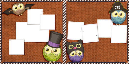 Halloween Hoots - EZ Digital Scrapbook Pages - INSTANT DOWNLOAD