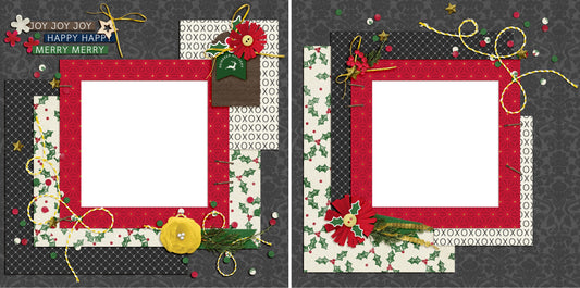 Joy Joy Joy - Digital Scrapbook Pages - INSTANT DOWNLOAD - 2019 - EZscrapbooks Scrapbook Layouts Christmas