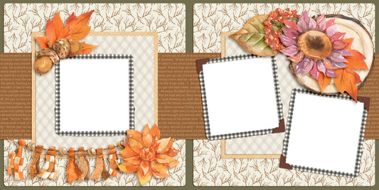 Autumn Acorns - EZ Digital Scrapbook Pages - INSTANT DOWNLOAD