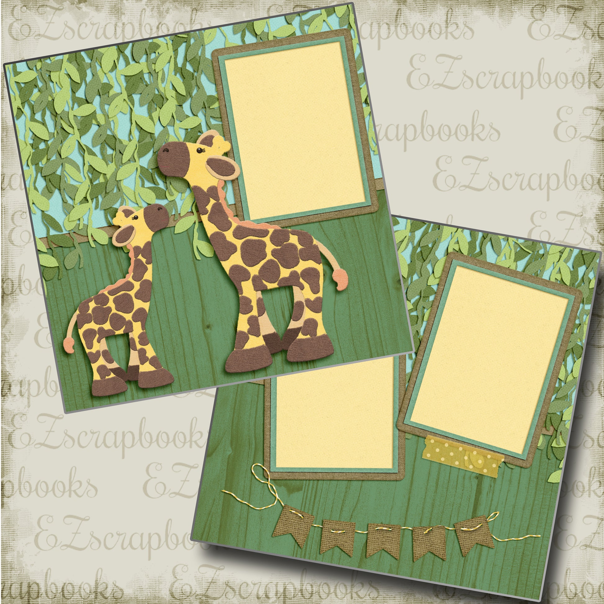 Giraffes - 4472 - EZscrapbooks Scrapbook Layouts Animals, Baby - Toddler, Disney