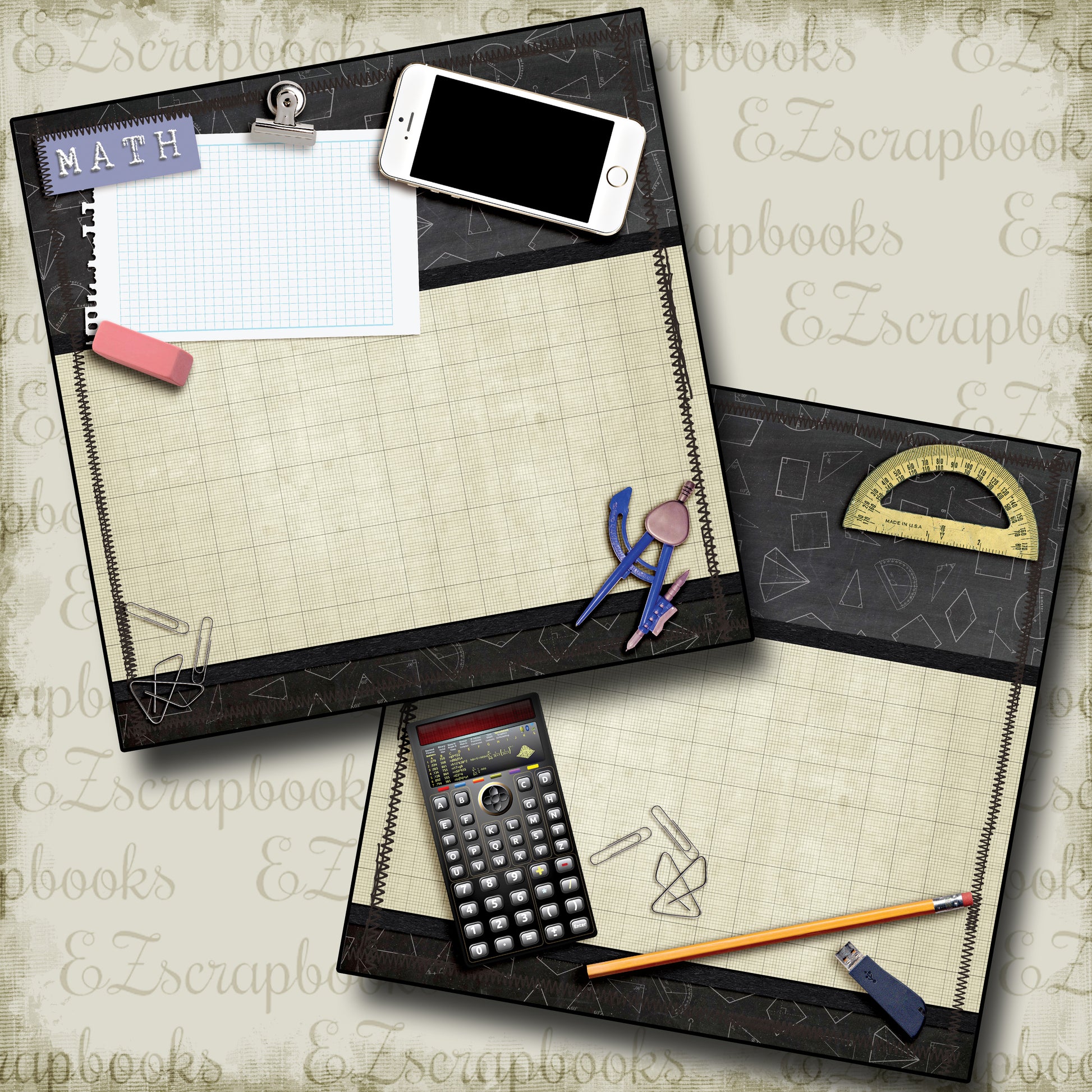 Math Gear NPM - 4303 - EZscrapbooks Scrapbook Layouts School