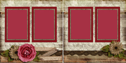 Romantic Rose - 3340 - EZscrapbooks Scrapbook Layouts Girls, Love - Valentine, Other