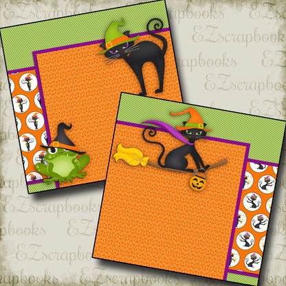 Black Cats NPM - 2388 - EZscrapbooks Scrapbook Layouts Halloween