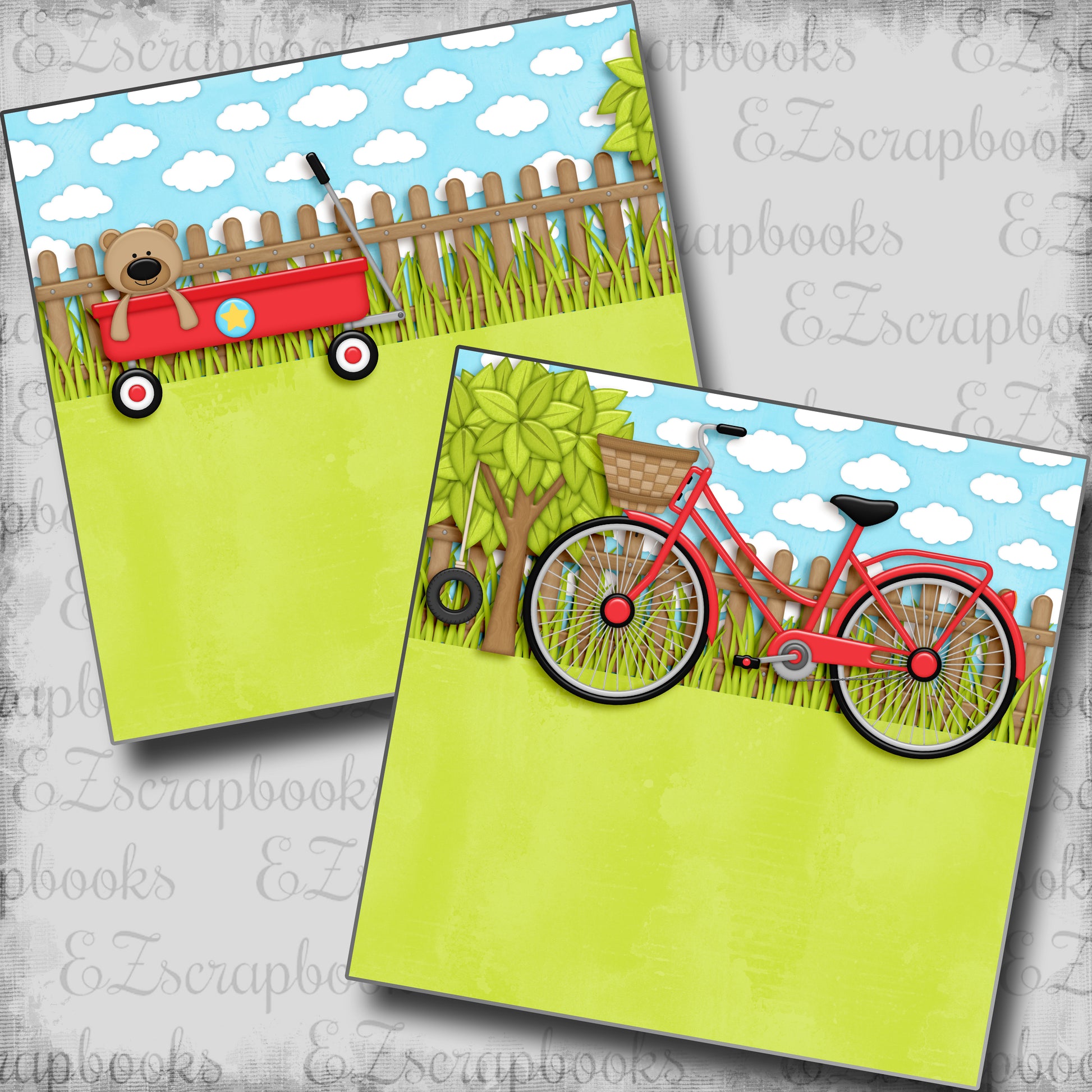 Wagon Rides NPM - 5553 - EZscrapbooks Scrapbook Layouts Outside Play, playground