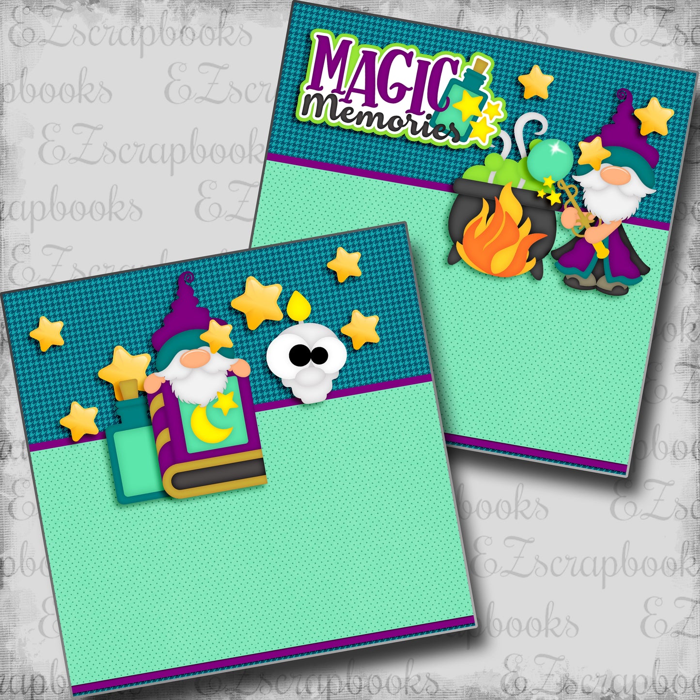Magic Memories Wizard NPM - 5377 - EZscrapbooks Scrapbook Layouts Halloween