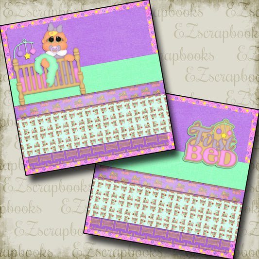 First Bed Girl NPM - 2462 - EZscrapbooks Scrapbook Layouts Baby - Toddler