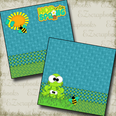Hop Into Spring NPM - 2464 - EZscrapbooks Scrapbook Layouts Spring - Easter